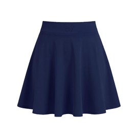 Ekfewou - Faldas deportivas para niñas pequeñas, con bolsillos, Azul marino, 6-7 Años