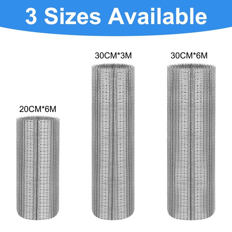 AMFUN 300mm*3m Rodent Mesh,Welded Metal Mesh Hot Dip Galvanised,for Vegetables