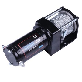 Electric Winch 12V 24V 3000 lbs Winches for Towing Boat Off Road with Wireless Remote Control+Control Box+Roller Fairlead+Switch Assembly+Bolts+Users Manual