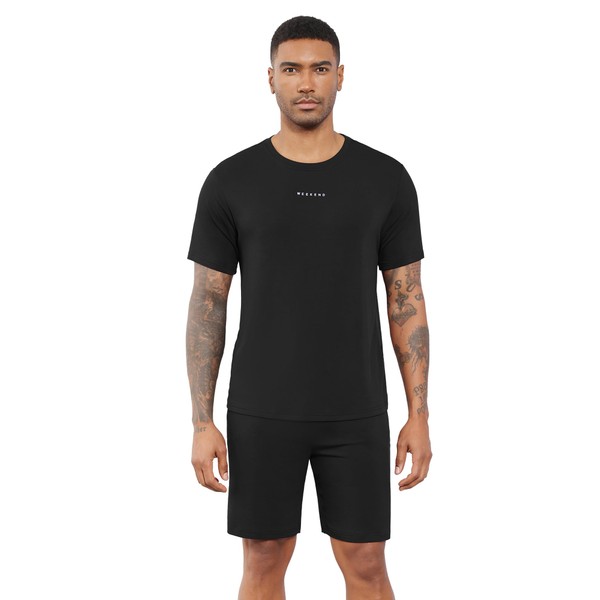 WiWi Mens Summer Track Suits 2 Piece Short Sleeve Top