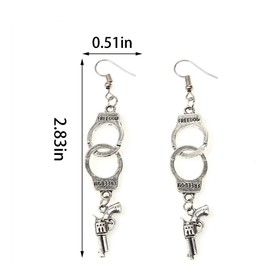 QUPENGXU Charm Revolver Pistol Earrings Punk Handcuffs Drop Dangle Earrings For Women Men (pistol)