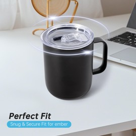 Replacement Mug Sliding Lid Compatible with Ember 10oz Temperature Control Smart Mug 1 & 2, BPA-Free, Spill Proof Cup Lid Cover with Sealing Silicone Ring, Clear