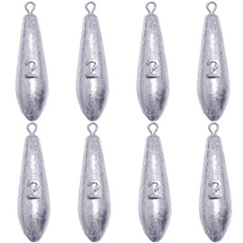 Drop Shot Fishing Weights Sinkers Teardrop Weights Bass Fishing Sinkers for Freshwater Saltwater Fishing Gear 1oz to 8oz
