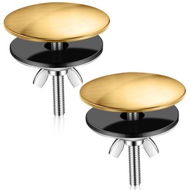 LEIFIDE 2 Pcs 2 Inch Kitchen Sink Hole Cover Faucet Hole Cover Stainless Steel Kitchen Sink Tap Plate Stopper Blanking Metal Plug (Antique Gold)