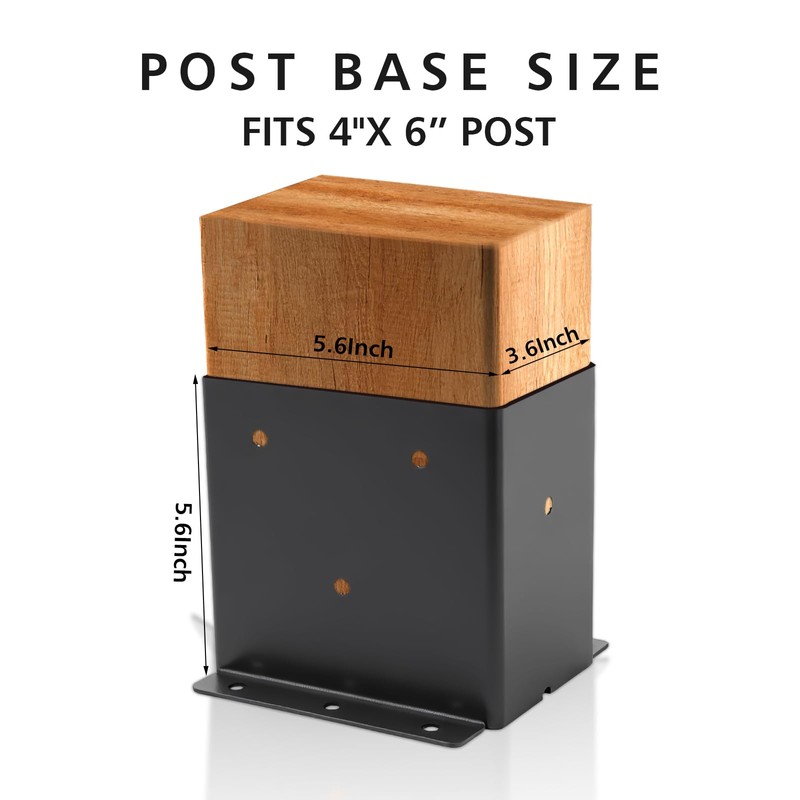 4 Set 4“× 6” Post Base, (Inner Size 3.6"x 5.6")