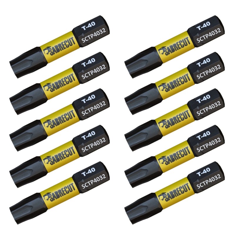 10 x SabreCut SCTP4032_10 32mm T40 TX40 Torx Tamper Proof
