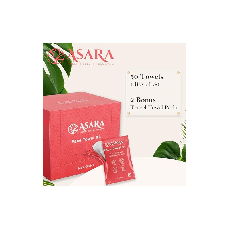 Asara XL Disposable Facial Wipes for Sensitive Skin