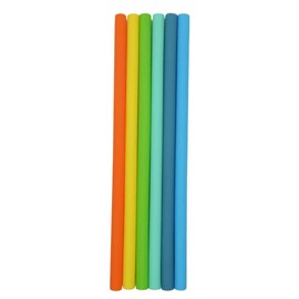 Better-Love Set of 6 Silicone Drinking Straws for 30oz and 20oz - Silicone Straws Reusable Straws BPA Free Extra Long with Cleaning Brushes- 6pce- 8mm diameter