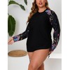 Halcurt Plus Size Rash Guard for Women UPF 50+ Zip