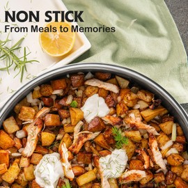 SNOWCLAD Frying Pans Nonstick with Lid,Hybrid Non Stick 5 Quart Saute pan,PFOA Free Cookware,Stainless Steel skillet,12 inch Deep Saute Pan,Dishwasher&Oven Safe,Works on All Cooktops