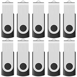 Enfain 32GB USB 2.0 Flash Drive Thumb Drive Memory Stick Pen Drive for Data Storage and Share Solution, with 12 x White Labels for Marking (Black, 10 Pack)