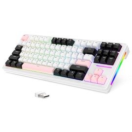 FELICON x Attack Shark TKL Mechanical Gaming Keyboard, RGB Backlit Compact Hot-Swappable Wireless Keyboard, Gasket Programmable USB-C/Bluetooth/2.4GHz 4600mAh Rechargeble Office Keyboard for Win/MAC