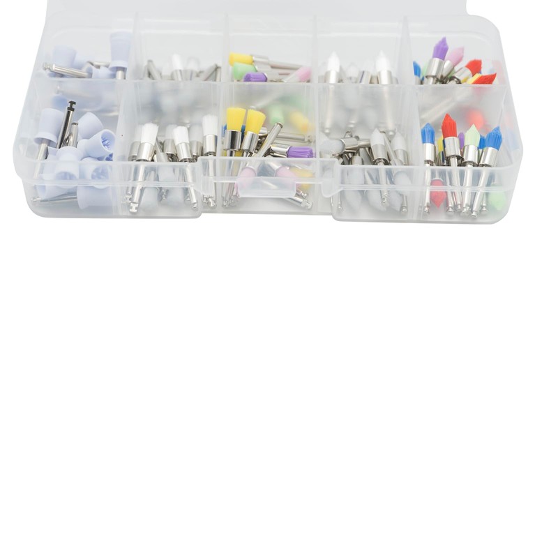 Colorful Teeth Polishing Heads Set, 100 Pieces, Mixed Colours, Compatible