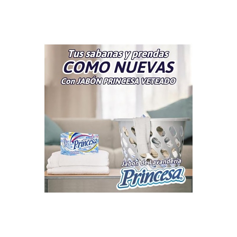 Princesa Jabón Azul Veteado con Glicerina 350g, Paquete de 2