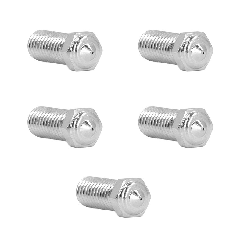 5Pcs 3D Printer Nozzles Set Stainless Steel 1.75mm 0.4mm Brass