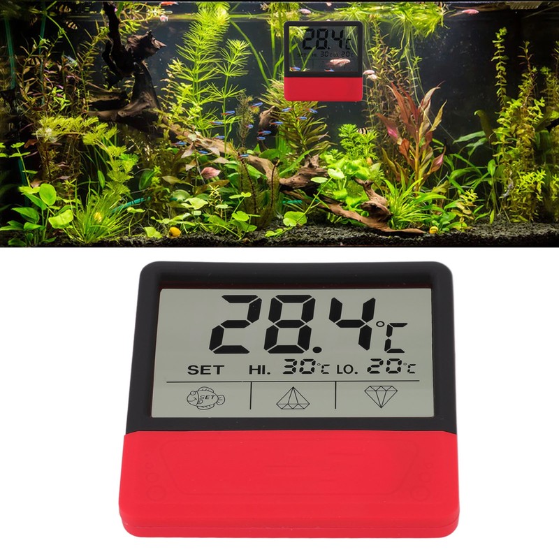Digital Aquarium Thermometer High Accuracy High Temperature Alarm LED Fish