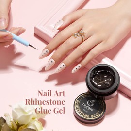Beetles 3D Nail Sculpting Gel for Nail Art - 6 Colors No Wipe Nail Polish Rhinestone Nail Art Glue for Drawing Molding Sculpture Jewelry Decoration Manicure DIY Design