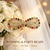 Sparkling Crystal Stone French Barrette，Vintage Rhinestone Snap Hair Clips