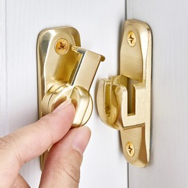 Wocoe Gold 90/180 Degree Barn Door Lock - Zinc Alloy Right Angle Door Lock Latch, Flip Gate Latches Hardware，for Cabinets,Barn Door,Bathroom,Garden Doors,Sliding Door Latch Gate Latches