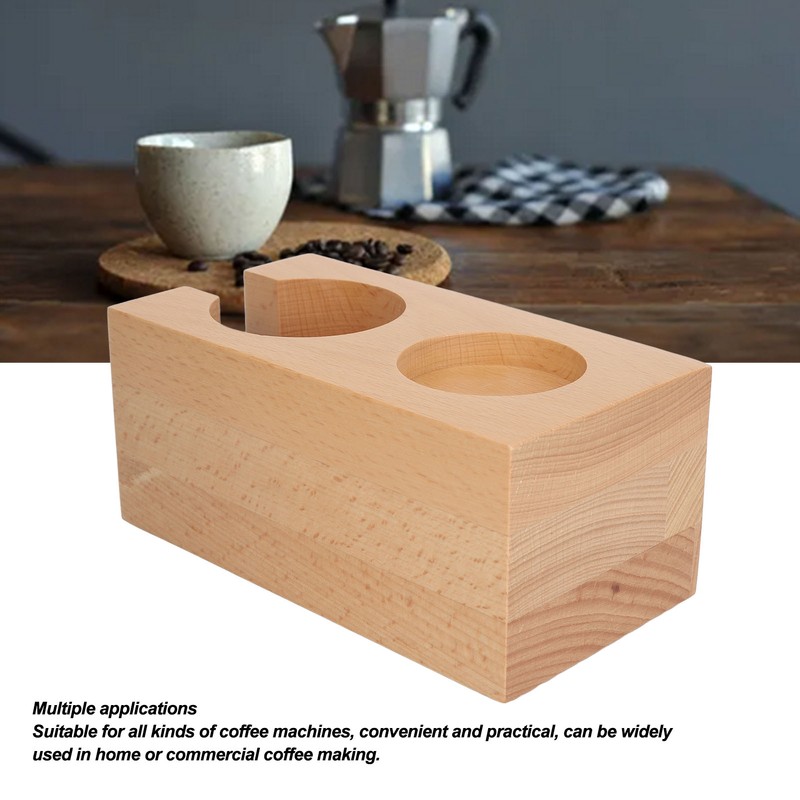 Wooden Coffee Tamper Station Stable Prevent Slip Coffee Tamper Holder