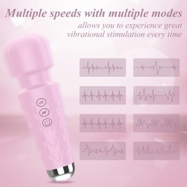 Mini Manual Back Massagers,Gifts for Women Small Cordless Handheld Massager with 20 Modes, Personal Handheld Massager for Neck Shoulder Back Body (RED)