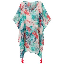 Moss Rose Women's Beach Cover up Swimsuit Kimono Cardigan with Bohemian Floral Print