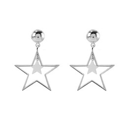 Star Drop Earrings for Women Gold Star Clip on Earrings Double Star Non Piercing Ear Clip Birthday Party Jewelry for Women