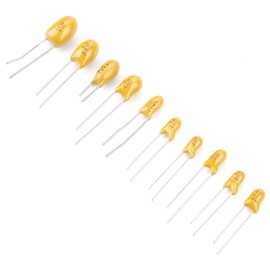 100pcs Tantalum Capacitor Assortment - 16V, 1UF to 100UF, 10 Values