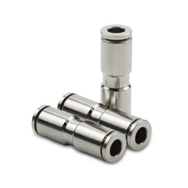 Bwintech Pack of 3 4 mm Straight Pressure in Connection Pneumatic Fitting, 2-Way Nickel-Plated Brass Quick Release PU Air Line Adapter