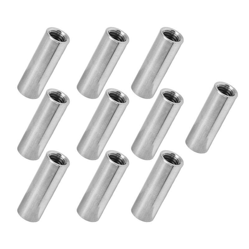10Pcs Coupling Nut Female Thread Round Rod Connector 304 Stainless