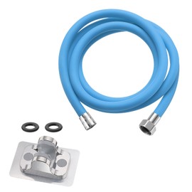 uxcell Silicone Shower Hose, 79" Explosion Proof Anti-Winding Shower Hose Replacement Shower Hose Attachment with Adhesive Shower Head Holder for Bathing, Pet Cleaning and Toilet (Blue)