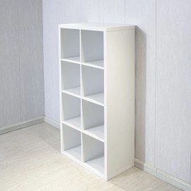 Smart 8-Cube Organizer Storage with Opened Back Shelves White Bookcase for Home or Office Model D0100HXF836color: as Pic Color