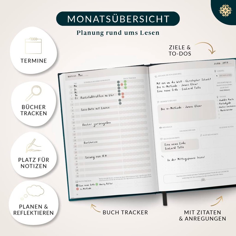 LEBENSKOMPASS Book Club - The Reading Diary & Book Journal