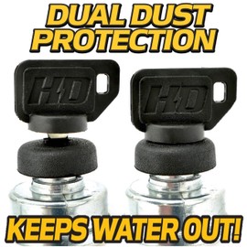 HD Switch Starter Ignition Key Switch Replaces 180620 EverRide Warrior 54" 60" 66" - Ultimate Dual Protection Upgrade - Includes 2 Keys & Free Carabiner
