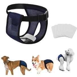 Dog Period Pants, Period Pants for Dogs, Dog Pants Female, Washable Adjustable Dog Pads for Period with 6 Sanitary Pads for Female Dogs in Heat Monthly Bleeding Protective Pants(M)