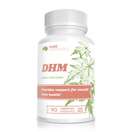 Pure Nootropics Dihydromyricetin (DHM) 300 mg Capsules | Hovenia Dulcis Extract | 90 Veg Cap Value Pack | Support Liver Health | After Alcohol Support | Party Smart