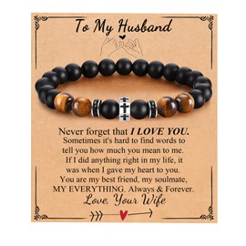 BABORI Cross Bracelet Religious Gifts for Men Husband Gift for Husband Father's Day Birthday Christian Faith Religious Bracelets Jewelry Gift