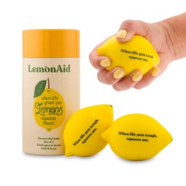 LemonAid – Set of 2 Stress Balls – Soft & Firm Squeeze Levels | Fun Stress Relief Hand Exerciser | Perfect Christmas, Birthday & Appreciation Gifts for Teachers & Employees