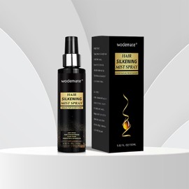 wodemate Hair Mist Silk & Heat Protection Spray, Leave-In Conditioner, Lightweight Keratin Smooth Anti -Frizz, Shine & Moisture Spray for Hair & Synthetic Wigs, 5.02 oz