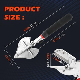 Multi Angle Miter Shears Cutter, Trim Cutter with 10 Blades, Adjustable at 45 to 135 Degree, Angle Scissors Hand Tools for Cut Trunking Soft Wood, Plastic, Rubber, PVC, DlY Molding