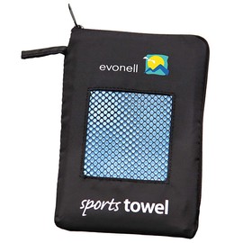 Evonell Ultra Light Sports Travel & Leisure Towel Microfibre Size: 30 x 120 cm Weight 44 g Colour: Blue