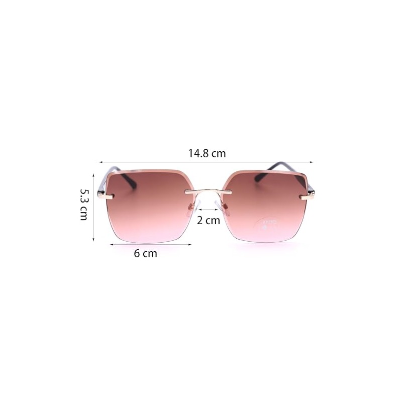 Ever Bloom Women's Rectangular Sunglasses Summer Glasses with Metal Frame,