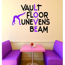 Decal Sticker Vault Floor Unevens Beam Gymnastics Sign Teen Girl Bedroom Decoration Picture Art Home Decor Size 30x50
