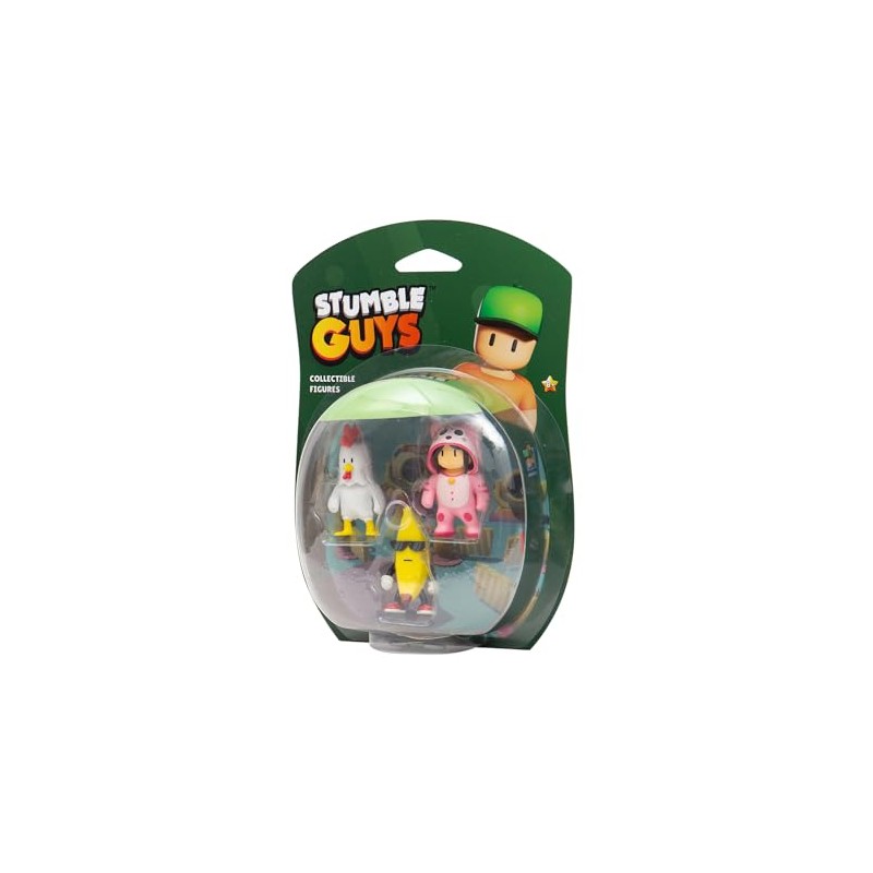 Stumble Guys Collectible Figures 3-Pack - Chicken, Banana Guy, Meowmer