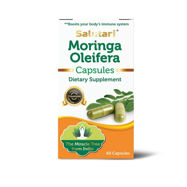 SALUTARI Moringa Capsules – 1260 mg Moringa Leaf Powder Capsules