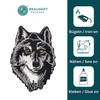 Wolf Head Black Grey Iron On Sew On Patch Iron-On