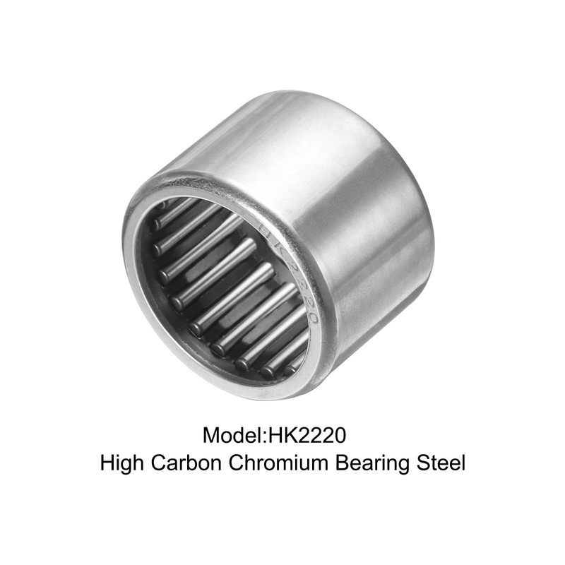 sourcing map HK2220 Needle Roller Bearings Open End, 22x28x20mm Chrome