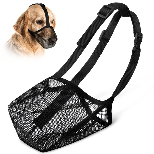 VSSHE Muzzle for Dogs, Dog Muzzle with Rounded Mesh Loop,