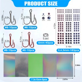 Unpainted Fishing Lures Making Kit, 278/289pcs Blank Topwater Fishing Lures Set Include Fishing Pliers Treble Hook Split Rings Fishing Lure Eyes Fishing Stickers Fishing Tackle (278pcs DIY Making Kit)