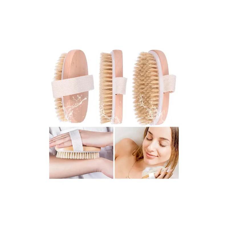 Set Cepillo Corporal Facial Y Esponja Pulpa De Madera Exfo